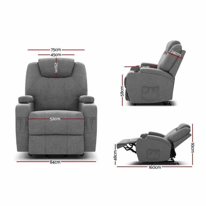 Artiss Electric Massage Chair Recliner Sofa Lift Motor