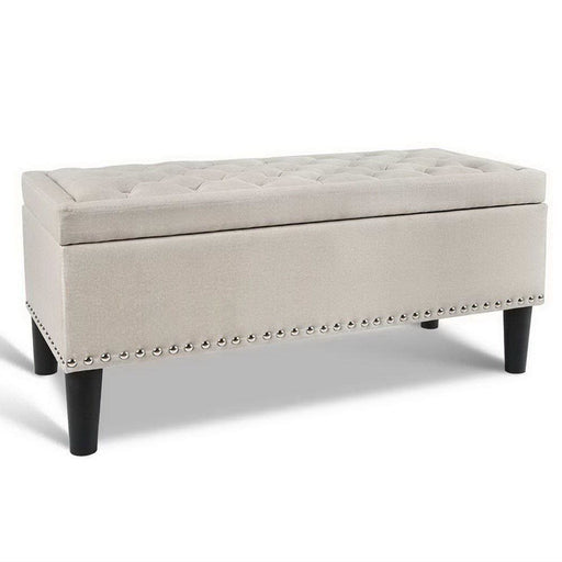 Artiss Fabric Storage Ottoman - Taupe