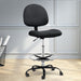 Artiss Office Chair Veer Drafting Stool Fabric Chairs Black