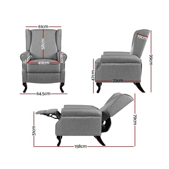 Artiss Recliner Chair Luxury Lounge Armchair Single Sofa