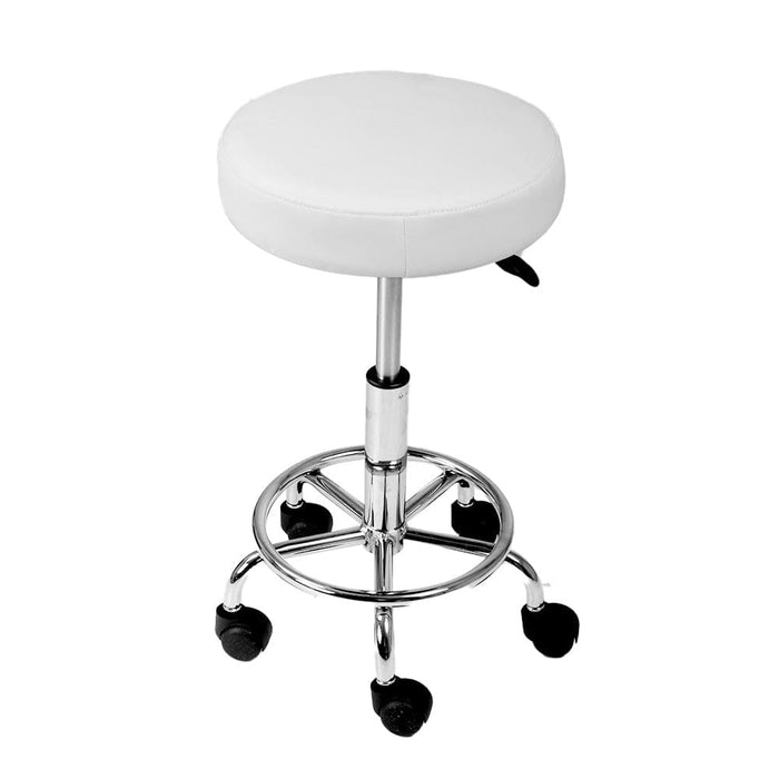 Artiss Round Chair Stools Salon Stool White Swivel Beauty