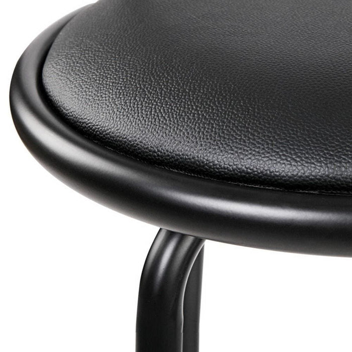 Artiss Set Of 2 Pu Leather Bar Stools - Black And Steel