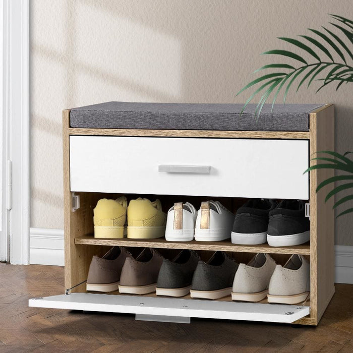 Artiss Shoe Cabinet Bench Shoes Storage Organiser Rack