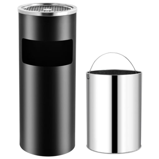 Ashtray Dustbin Hotel 30 l Steel Black Pobnn