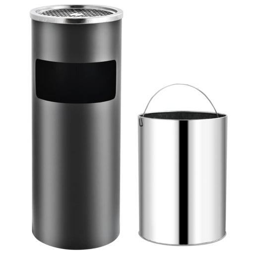 Ashtray Dustbin Hotel 30 l Steel Grey Pobnk