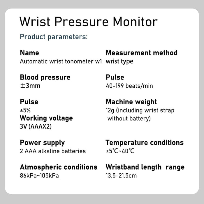 Automatic Wrist Digital Blood Pressure Monitor