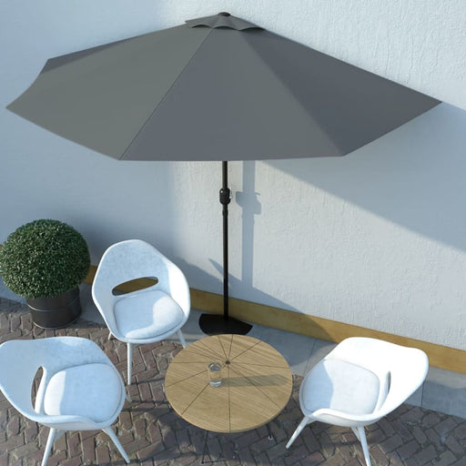 Balcony Parasol With Aluminium Pole Anthracite 300x150 Cm