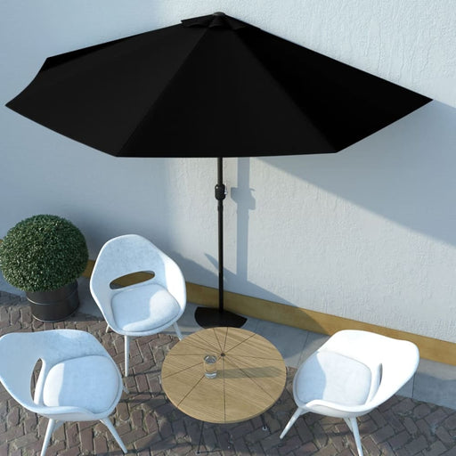 Balcony Parasol With Aluminium Pole Black 300x150x253 Cm