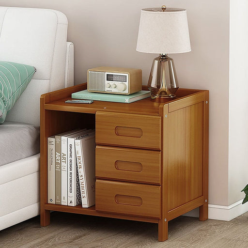 Bamboo Bedside Table Nightstand Storage Bedroom Sofa Side