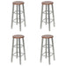 Bar Stools 4 Pcs Silver And Brown Mdf Gl7151