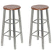 Bar Stools 4 Pcs Silver And Brown Mdf Gl7151