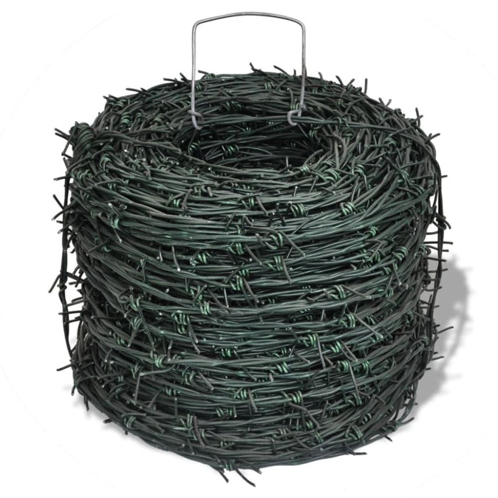 Barbed Wire Entanglement Green Roll 100 m