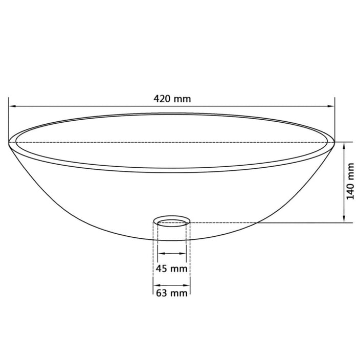 Basin Tempered Glass 42 Cm Transparent Oaxxxk