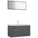 Bathroom Furniture Set Glossy Look Grey Chipboard Tbibnko