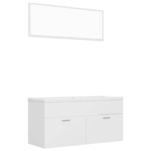 Bathroom Furniture Set White Chipboard Tbibnkx