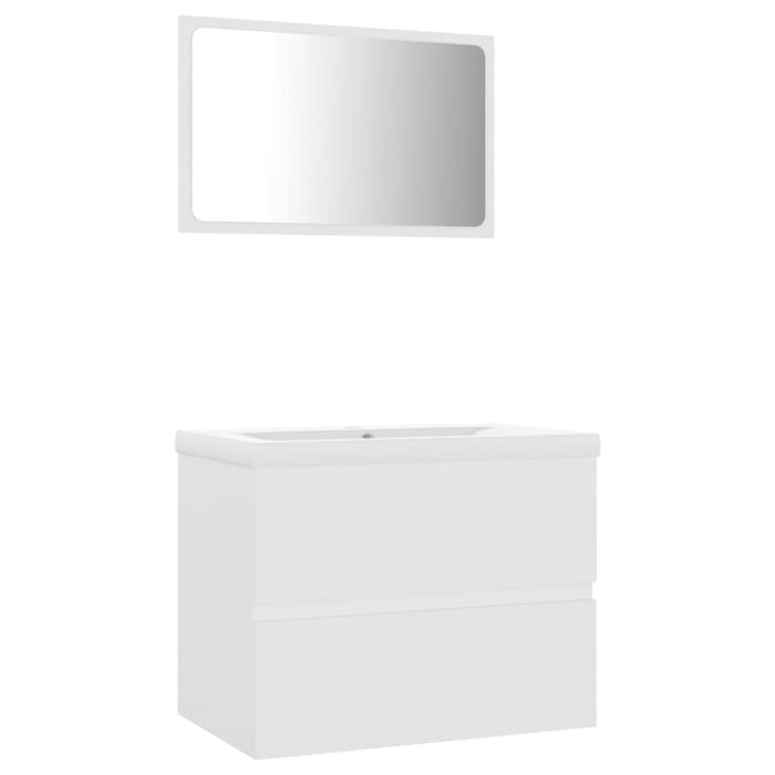 Bathroom Furniture Set White Chipboard Tbiopnp