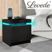 Bedside Tables Drawers Rgb Led Side Table High Gloss