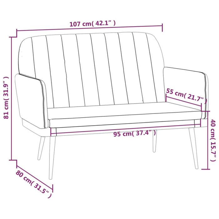 Bench Black 107x80x81 Cm Faux Leather Tpotkn