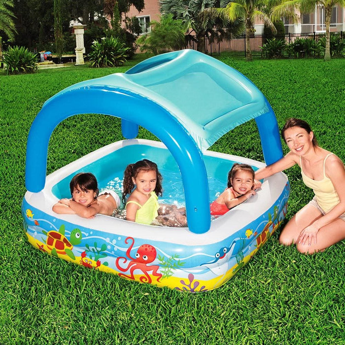 Bestway Inflatable Kids Pool Canopy Play Swimming Family