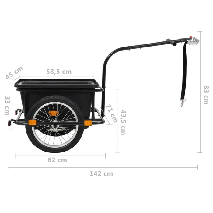 Bike Cargo Trailer Black 50 l Koiit