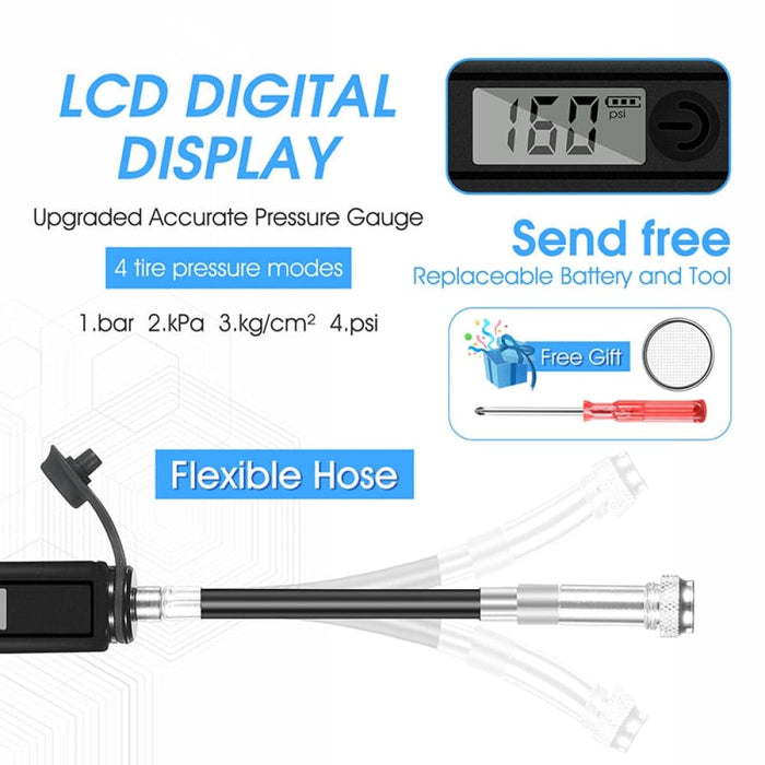 Bike Pump With Digital Display Gauge