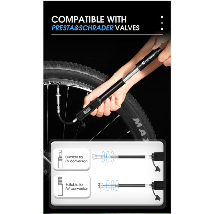 Bike Pump With Digital Display Gauge