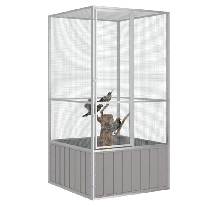 Bird Cage Grey 111x107x211.5 Cm Galvanised Steel Oioppo