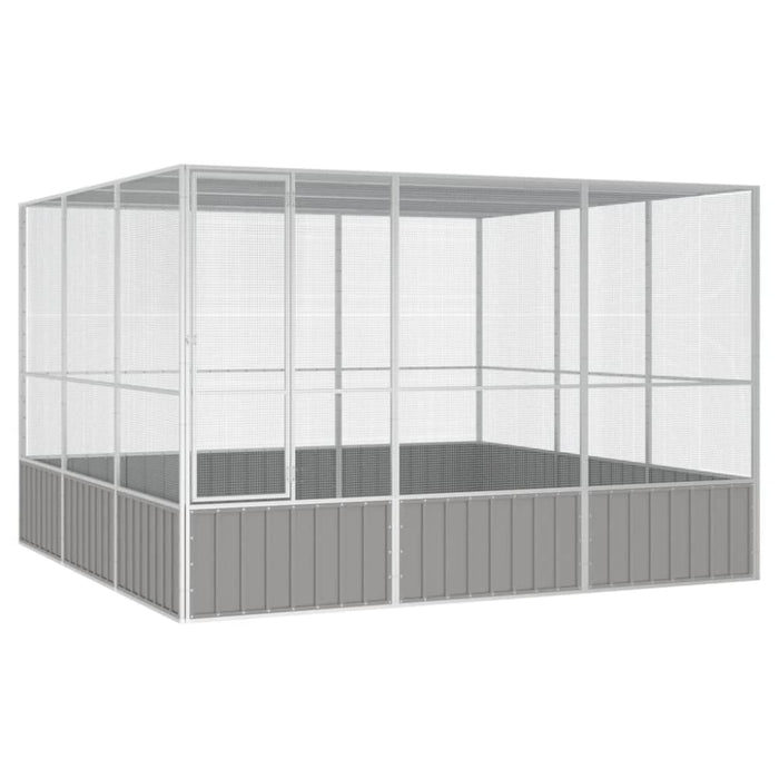 Bird Cage Grey 302.5x324.5x211.5 Cm Galvanised Steel Oioppt