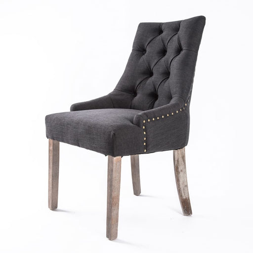 Black (charcoal) French Provincial Dining Chair Amour Oak