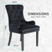 Black French Provincial Dining Chair Ring Studded Lisse