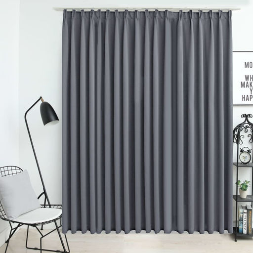 Blackout Curtain With Hooks Grey 290x245 Cm Otaatt