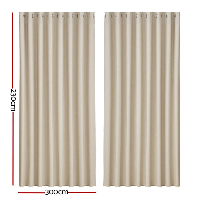 2x Blockout Curtains Blackout Window Curtain Eyelet