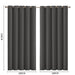 Goslash Picks 2x Blockout Curtains Panels 3 Layers Eyelet