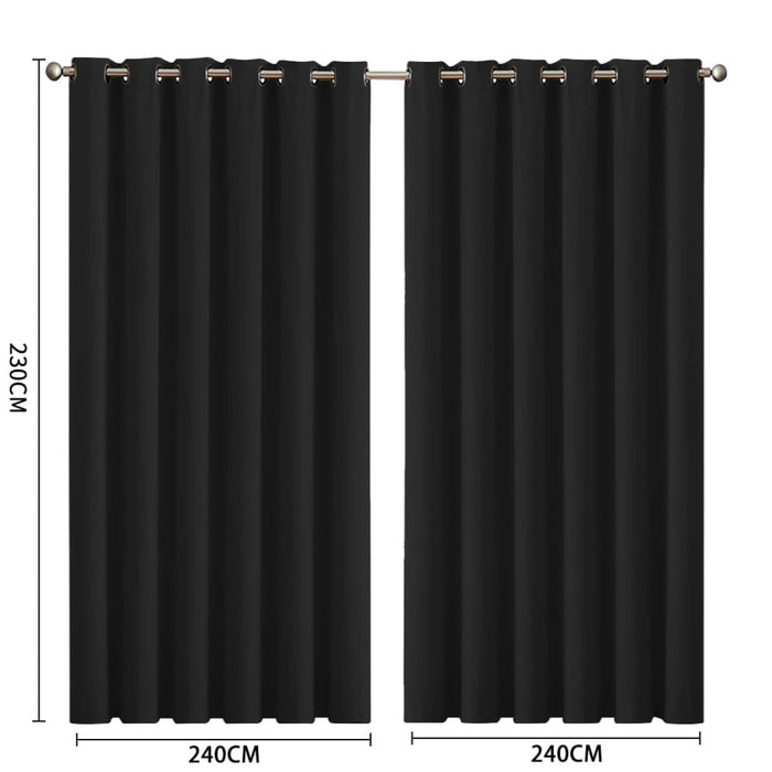 Goslash Picks 2x Blockout Curtains Panels 3 Layers Eyelet
