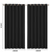 Goslash Picks 2x Blockout Curtains Panels 3 Layers Eyelet