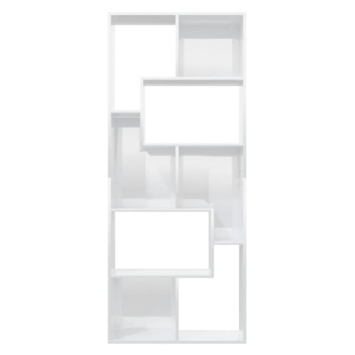 Book Cabinet Glossy Look White Chipboard Nbonnt