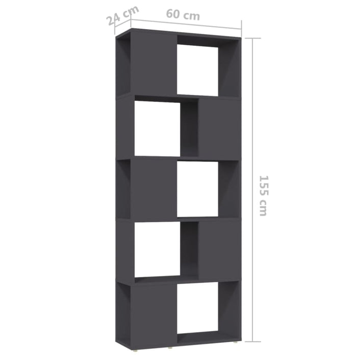 Book Cabinet Room Divider Grey Chipboard Nbkbko