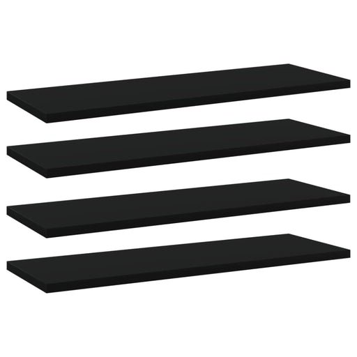 Bookshelf Boards 4 Pcs Black 60x20x1.5 Cm Chipboard Nbpxxb