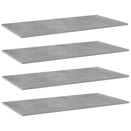 Bookshelf Boards 4 Pcs Concrete Grey 80x30x1.5 Cm Chipboard