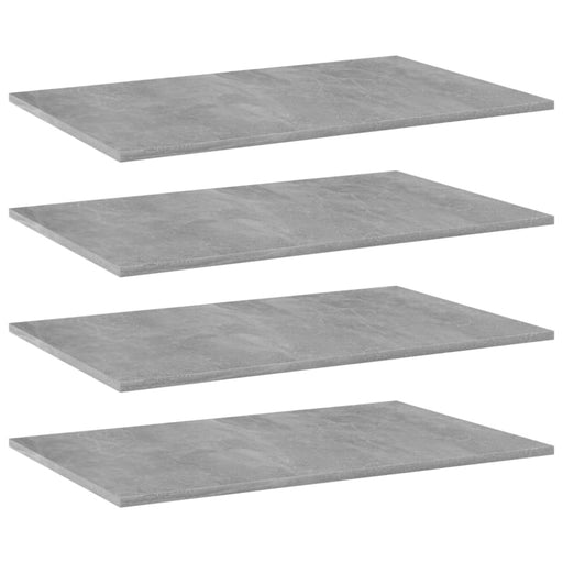 Bookshelf Boards 4 Pcs Concrete Grey 80x50x1.5 Cm Chipboard