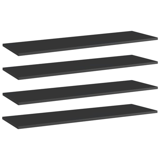 Bookshelf Boards 4 Pcs Glossy Look Black 100x30x1.5 Cm