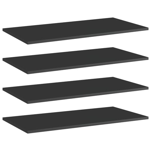 Bookshelf Boards 4 Pcs Glossy Look Black 80x40x1.5 Cm