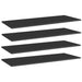 Bookshelf Boards 4 Pcs Glossy Look Black Chipboard Nbpaol