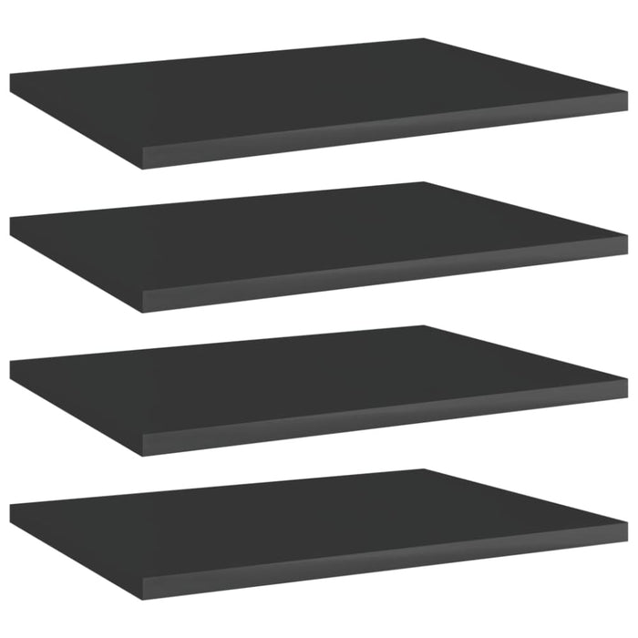 Bookshelf Boards 4 Pcs Glossy Look Black Chipboard Nbpoll