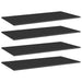Bookshelf Boards 4 Pcs Glossy Look Black Chipboard Nbptob
