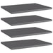 Bookshelf Boards 4 Pcs Glossy Look Grey Chipboard Nbpoln