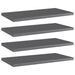 Bookshelf Boards 4 Pcs Glossy Look Grey Chipboard Nbpopx