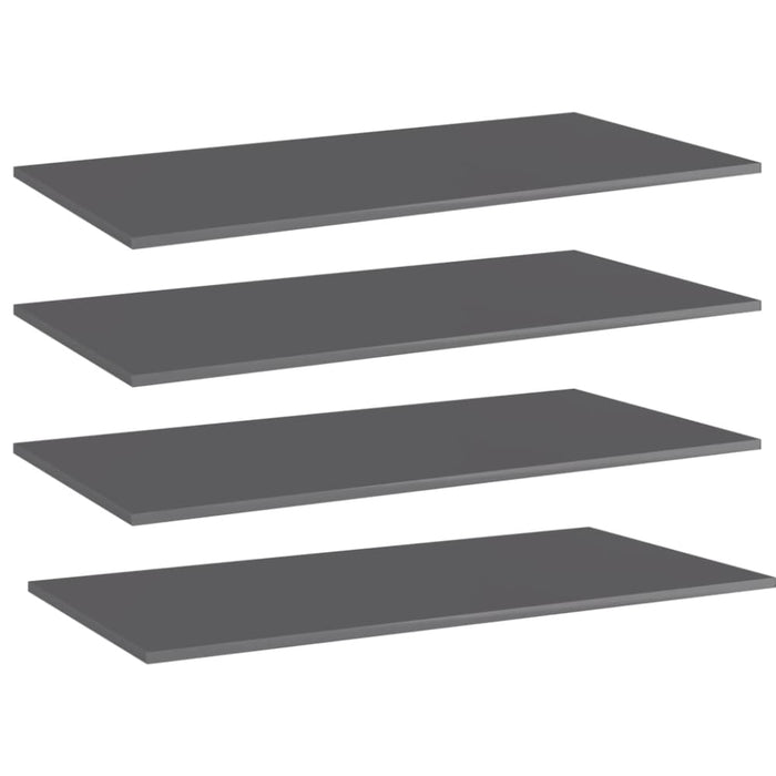 Bookshelf Boards 4 Pcs Glossy Look Grey Chipboard Nbptxn
