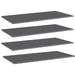 Bookshelf Boards 4 Pcs Glossy Look Grey Chipboard Nbptxn