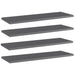 Bookshelf Boards 4 Pcs Glossy Look Grey Chipboard Nbpxtx